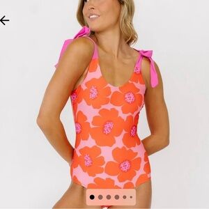 Lime Ricki Pink and Orange Floral One Piece Swimsuit